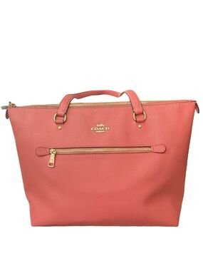 Coach Coral Leather Structured Top-Handle Tote